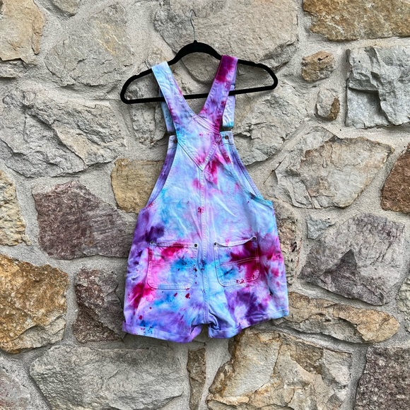 Old navy upcycled ice dyed overalls size xs - Picture 5 of 8